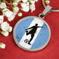 Argentina Flag Futbol Soccer Circle Pendant Stainless Steel Pendant Necklace - Express Your Love Gifts