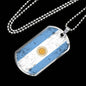 Argentina Flag Necklace Argentina Flag Stainless Steel or 18k Gold Dog Tag 24"-Express Your Love Gifts