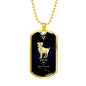 Aries Constellation Gold Horoscope Zodiac Necklace 18k Gold Stainless Steel Dog Tag 24-Express Your Love Gifts