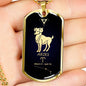 Aries Constellation Gold Horoscope Zodiac Necklace 18k Gold Stainless Steel Dog Tag 24-Express Your Love Gifts