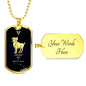 Aries Constellation Gold Horoscope Zodiac Necklace 18k Gold Stainless Steel Dog Tag 24-Express Your Love Gifts