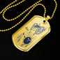 Aries Constellation Horoscope Zodiac Necklace Dog Tag Stainless Steel or 18k Gold 24" Chain - Express Your Love Gifts
