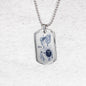 Aries Constellation Horoscope Zodiac Necklace Dog Tag Stainless Steel or 18k Gold 24" Chain - Express Your Love Gifts