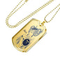 Aries Constellation Horoscope Zodiac Necklace Dog Tag Stainless Steel or 18k Gold 24" Chain - Express Your Love Gifts