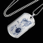 Aries Constellation Horoscope Zodiac Necklace Dog Tag Stainless Steel or 18k Gold 24" Chain - Express Your Love Gifts