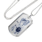Aries Constellation Horoscope Zodiac Necklace Dog Tag Stainless Steel or 18k Gold 24" Chain - Express Your Love Gifts