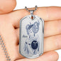Aries Constellation Horoscope Zodiac Necklace Dog Tag Stainless Steel or 18k Gold 24" Chain - Express Your Love Gifts