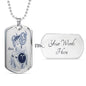 Aries Constellation Horoscope Zodiac Necklace Dog Tag Stainless Steel or 18k Gold 24" Chain - Express Your Love Gifts