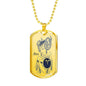 Aries Constellation Horoscope Zodiac Necklace Dog Tag Stainless Steel or 18k Gold 24" Chain - Express Your Love Gifts