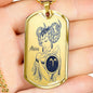 Aries Constellation Horoscope Zodiac Necklace Dog Tag Stainless Steel or 18k Gold 24" Chain - Express Your Love Gifts