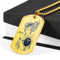 Aries Constellation Horoscope Zodiac Necklace Dog Tag Stainless Steel or 18k Gold 24" Chain - Express Your Love Gifts
