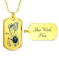 Aries Constellation Horoscope Zodiac Necklace Dog Tag Stainless Steel or 18k Gold 24" Chain - Express Your Love Gifts