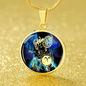 Aries Purple Galaxy Zodiac Necklace Stainless Steel or 18k Gold Circle Pendant - Express Your Love Gifts