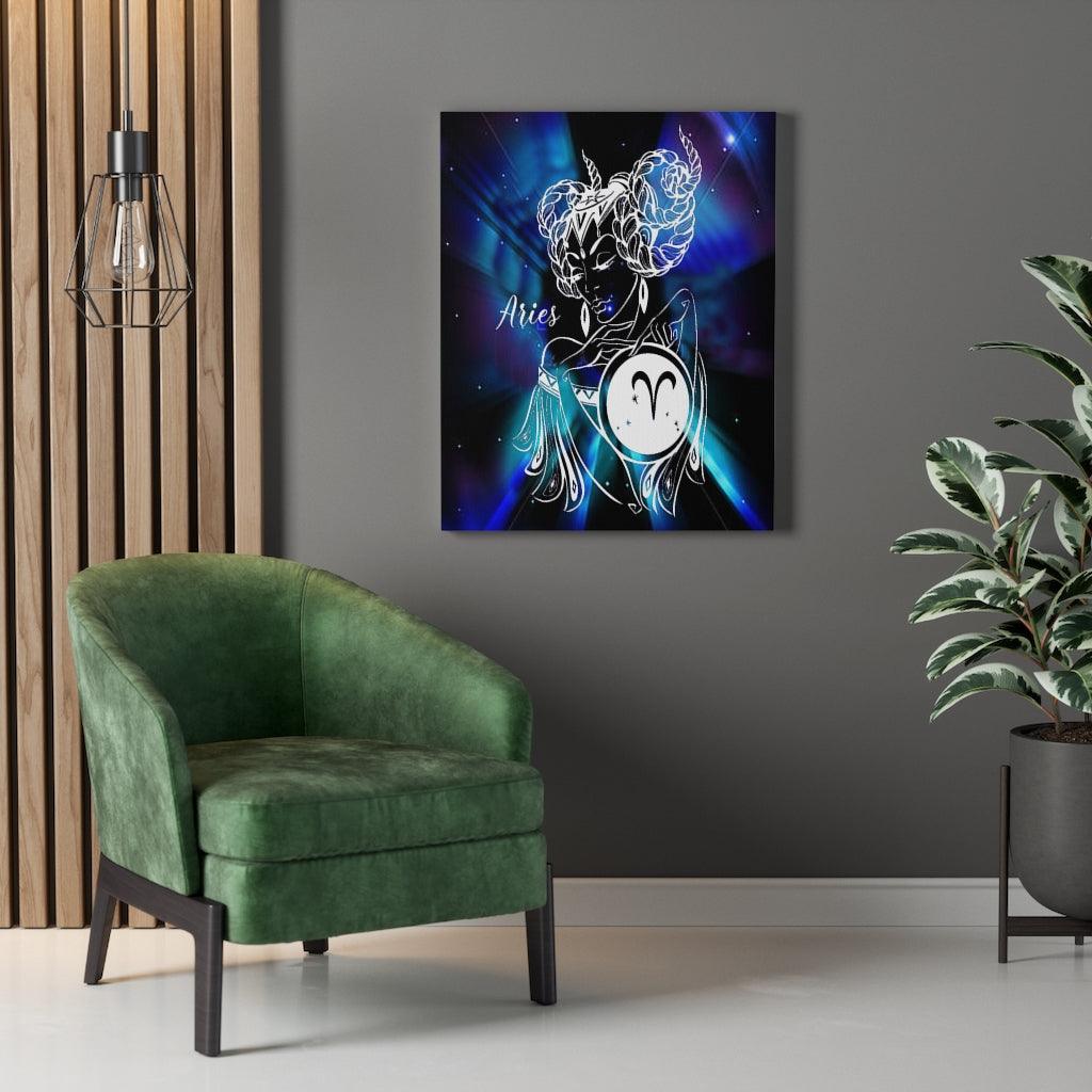 Aries Zodiac Horoscope Sign Constellation Canvas Print Astrology Home Decor Ready to Hang Artwork - Express Your Love Gifts