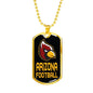 Arizona Fan Dog Tag Stainless Steel or 18k Gold 24" Chain - Express Your Love Gifts
