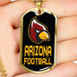 Arizona Fan Dog Tag Stainless Steel or 18k Gold 24" Chain - Express Your Love Gifts