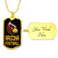 Arizona Fan Dog Tag Stainless Steel or 18k Gold 24" Chain - Express Your Love Gifts