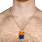 Arizona State Flag Necklace Stainless Steel or 18k Gold Dog Tag 24" Chain - Express Your Love Gifts