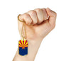 Arizona State Flag Necklace Stainless Steel or 18k Gold Dog Tag 24" Chain - Express Your Love Gifts