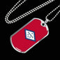 Arkansas State Flag Necklace Stainless Steel or 18k Gold Dog Tag 24" Chain - Express Your Love Gifts