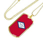 Arkansas State Flag Necklace Stainless Steel or 18k Gold Dog Tag 24" Chain - Express Your Love Gifts