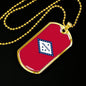 Arkansas State Flag Necklace Stainless Steel or 18k Gold Dog Tag 24" Chain - Express Your Love Gifts