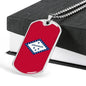 Arkansas State Flag Necklace Stainless Steel or 18k Gold Dog Tag 24" Chain - Express Your Love Gifts