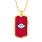 Arkansas State Flag Necklace Stainless Steel or 18k Gold Dog Tag 24" Chain - Express Your Love Gifts