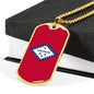 Arkansas State Flag Necklace Stainless Steel or 18k Gold Dog Tag 24" Chain - Express Your Love Gifts
