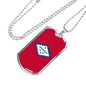 Arkansas State Flag Necklace Stainless Steel or 18k Gold Dog Tag 24" Chain - Express Your Love Gifts