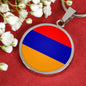 Armenia Flag Necklace Armenia Flag Stainless Steel or 18k Gold 18-22" - Express Your Love Gifts