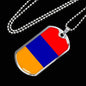 Armenia Flag Necklace Armenia Flag Stainless Steel or 18k Gold Dog Tag 24" - Express Your Love Gifts