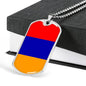 Armenia Flag Necklace Armenia Flag Stainless Steel or 18k Gold Dog Tag 24" - Express Your Love Gifts