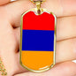 Armenia Flag Necklace Armenia Flag Stainless Steel or 18k Gold Dog Tag 24" - Express Your Love Gifts
