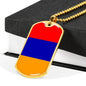 Armenia Flag Necklace Armenia Flag Stainless Steel or 18k Gold Dog Tag 24" - Express Your Love Gifts