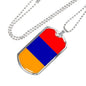 Armenia Flag Necklace Armenia Flag Stainless Steel or 18k Gold Dog Tag 24" - Express Your Love Gifts