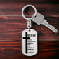 Man of God Pursuing 1 Timothy 6:11 Bible Keychain Stainless Steel or 18k Gold Dog Tag-Express Your Love Gifts