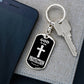 God is My Protection Psalm 91 Swivel Keychain Stainless Steel or 18k Gold Dog Tag-Express Your Love Gifts