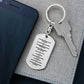 Ten Commandments French Dix Commandements Bible Keychain Stainless Steel or 18k Gold Dog Tag-Express Your Love Gifts