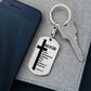 Man of God Pursuing 1 Timothy 6:11 Bible Keychain Stainless Steel or 18k Gold Dog Tag-Express Your Love Gifts