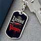 Licensed Vampire Phlebotomist Nurse Swivel Keychain Stainless Steel or 18k Gold Dog Tag-Express Your Love Gifts