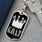GOAT Greatest of All Time Swivel Keychain Stainless Steel or 18k Gold Dog Tag-Express Your Love Gifts
