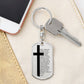 Lords Prayer Spanish Padre Nuestro Bible Keychain Stainless Steel or 18k Gold Dog Tag-Express Your Love Gifts