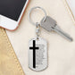 Lord's Prayer Italian Padre Nostro Bible Keychain Stainless Steel or 18k Gold Dog Tag-Express Your Love Gifts