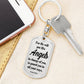 Angels Protect Psalm 91:11 Swivel Keychain Stainless Steel or 18k Gold Dog Tag-Express Your Love Gifts