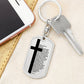 Lord's Prayer German Vater Unser Bible Keychain Stainless Steel or 18k Gold Dog Tag-Express Your Love Gifts