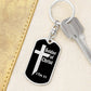 Soldier of Christ 2 Tim 2:3 Bible Keychain Stainless Steel or 18k Gold Dog Tag-Express Your Love Gifts