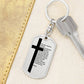 Lord's Prayer Russian Bible Keychain Stainless Steel or 18k Gold Dog Tag-Express Your Love Gifts