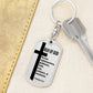 Man of God Pursuing 1 Timothy 6:11 Bible Keychain Stainless Steel or 18k Gold Dog Tag-Express Your Love Gifts