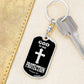 God is My Protection Psalm 91 Swivel Keychain Stainless Steel or 18k Gold Dog Tag-Express Your Love Gifts